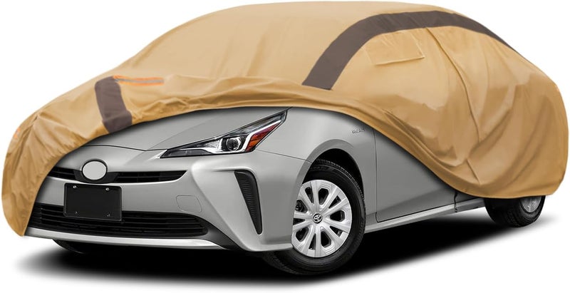 FSGRICH Prius Car Cover Waterproof All Weather Compatible with Toyota Prius 2004-2024, Outdoor Heavy Duty Anti-UV Car Covers Rain Sun Snow Protection with Zipper and Windproof Buckle - Image 1